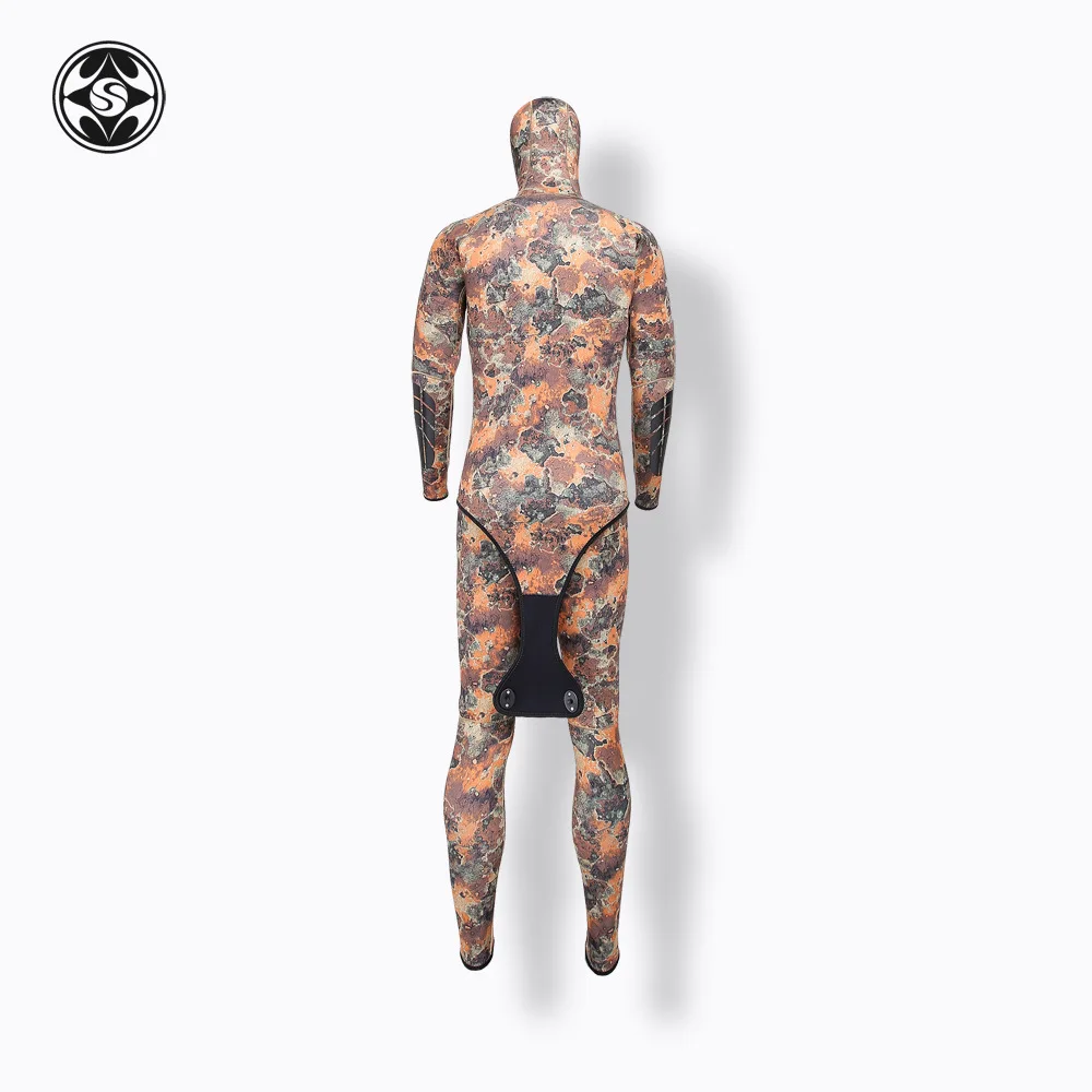 Professional Fishing Suit Men 3mm Neoprene Camouflage Diving Suit 2 Piece  Split Suits Hooded Warm Wetsuit Surf Snorkeling Suit