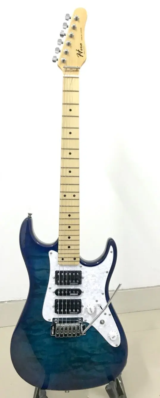 blue AAA quilted maple electric guitar wilkinson Magneto
