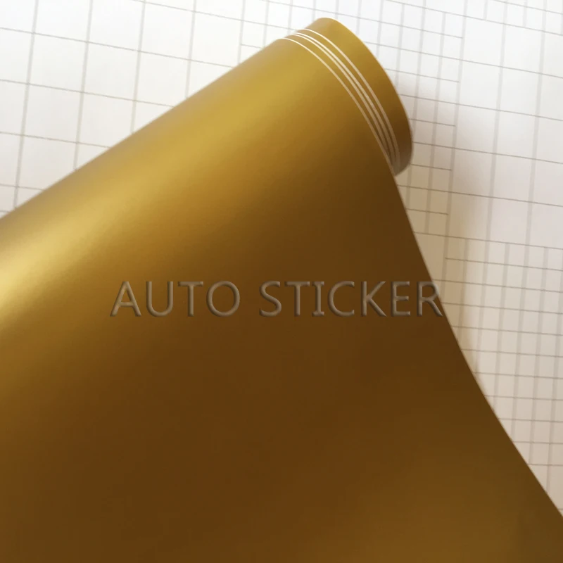 golden matte vinyl car wrap 2