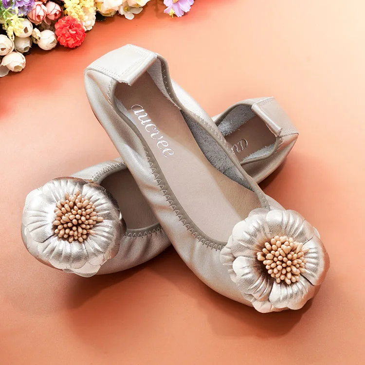Flower Flats Slip On Pregnant Women Shoes Genuine Leather Loafer Super Soft Lady Ballerina Shoes Spring Ballet Flats Shoes Woman (27)