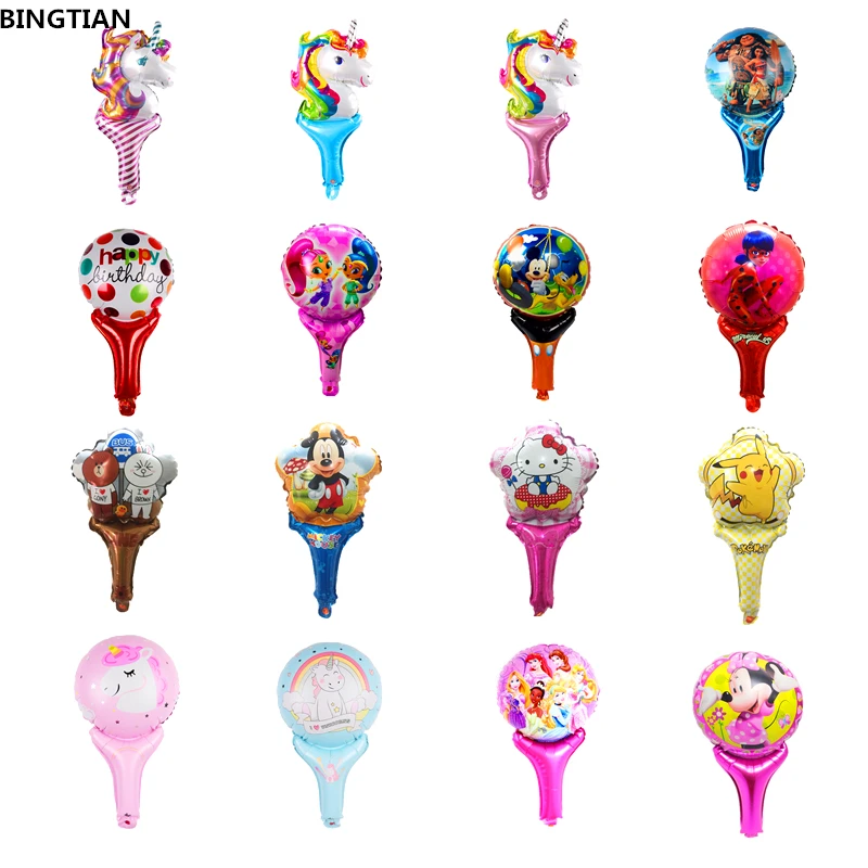 

BINGTIAN New cartoon unicorn Minnie Mickey holding balloons birthday party decoration balloon toy wholesale ball balloon
