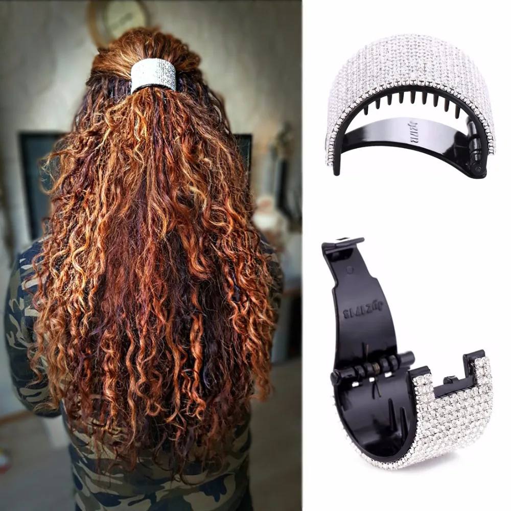 Women Hair Accessories 2017 New Hairpin Crystals Hair Claws Ponytail