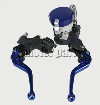 

Blue Color 22mm 7/8" Universal Handlebar CNC Brake Clutch Levers Tank Cylinder Kit With Fluid Oil Reservoir Set For Honda
