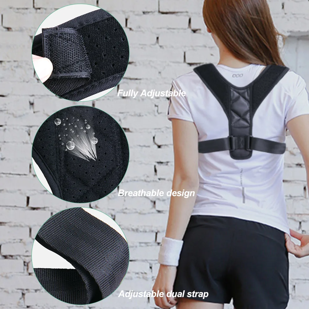 

Upper Back Belt Posture Corrector Support Corset Back Shoulder Braces Spine Support Adjustable Posture Strap Health Care Tool