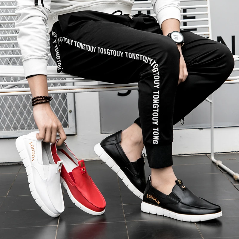 De Dos Mocassins Masculinos Heinrich Herren branco Deslizar Genuíno Italiano Sobre Verão Sapatos Couro Respirável Homens Preto vermelho Schuhe Casuais IqHCzw8q