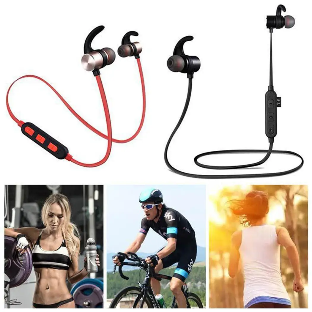 

XT5 Sports Bluetooth Headset Stereo Wireless 4.2 Magnetic-function TF Card Earphones Bluetooth4.2 Up 10m
