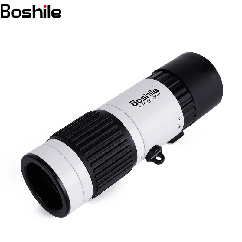 Boshile Zoom 15-75x25 монокуляр, мощный телескоп, карманный размер, высокое прозрачное видение, HD для весны, улицы, кемпинга