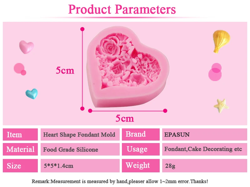 EPASUN силиконовая форма для мыла в форме сердца розы помадка торт шоколадный инструмент для декорирования, сделай сам Свеча для изготовления формы ручной работы