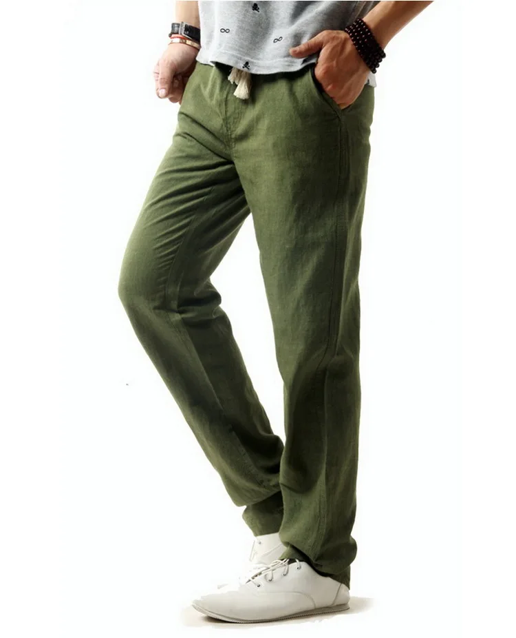 5XL анти-микробные здоровые льняные брюки мужские летние дышащие узкие льняные брюки мужские повседневные брюки из конопляного хлопка для мальчиков BM001