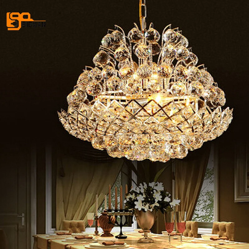 

new lustre design gold crystal chandelier lighting fixtures for dinning room lamps