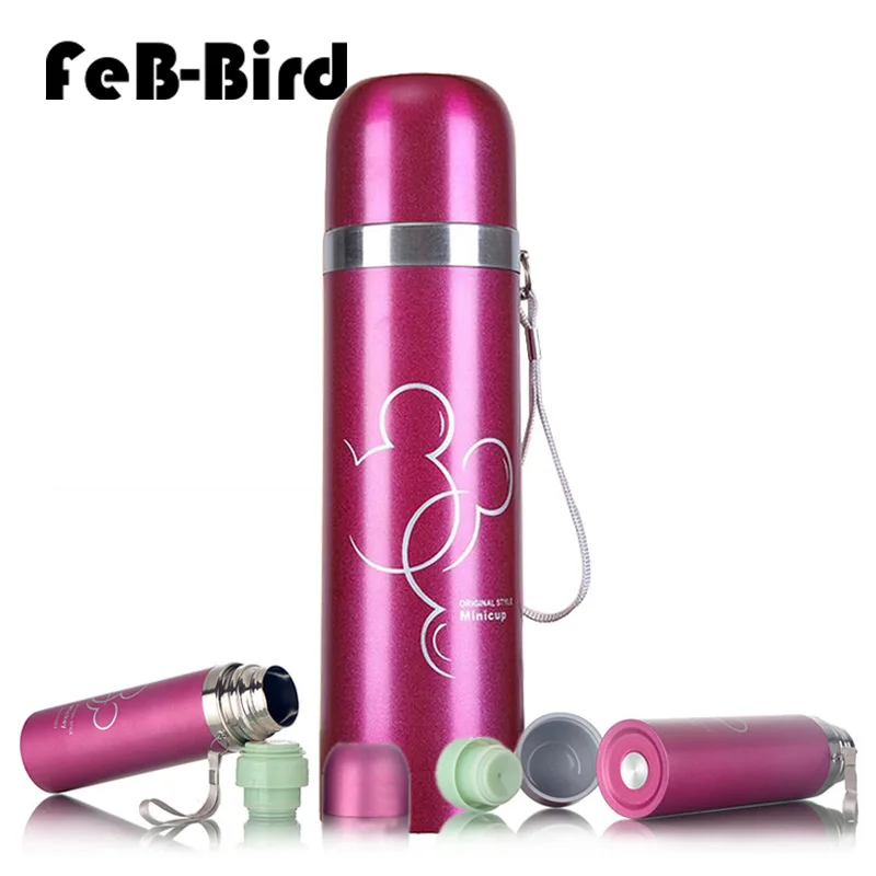 

500ml Stainless Steel Water Bottle for Children, Thermal Flask Double Wall Insulated Thermal Water Bottle for Kids Outdoor