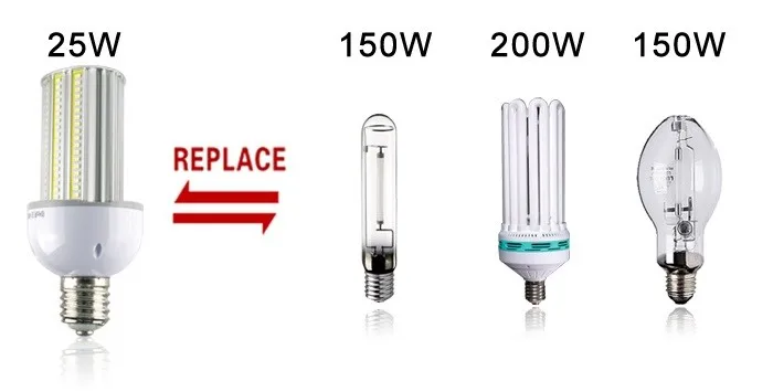 25 Вт 35 Вт 45 Вт 55 Вт E27/E40 уличный свет Светодиодная E26 E39 LED света стоянки 130LM/W Гарантия 3 года