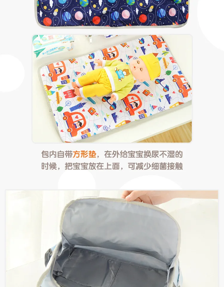 Gabesy Детская сумка для подгузников, мам рюкзак для путешествий брендовые вместительные, для будущих мам подгузник сумка с принтом Wetbag для ухода за ребенком