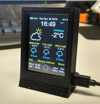 Esp8266 Погодная станция цветной дисплей 240x320 openweathermaps wifi с открытым исходным кодом github AZSMZ TFT TOUCH