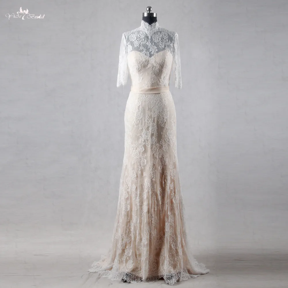 Rsw1064 Yiaibridal Eigentliche Aufgabe Fotos High Neck Halbarm Mantel Spitze Vintage Hochzeitskleid Lace Vintage Wedding Dress Vintage Wedding Dresswedding Dress Aliexpress
