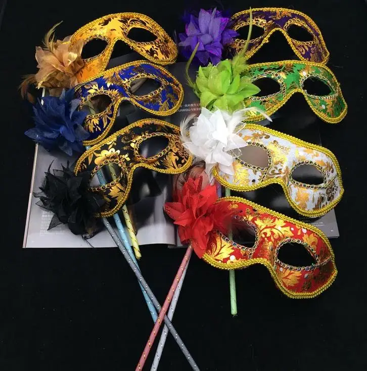 mardi gras mask on stick