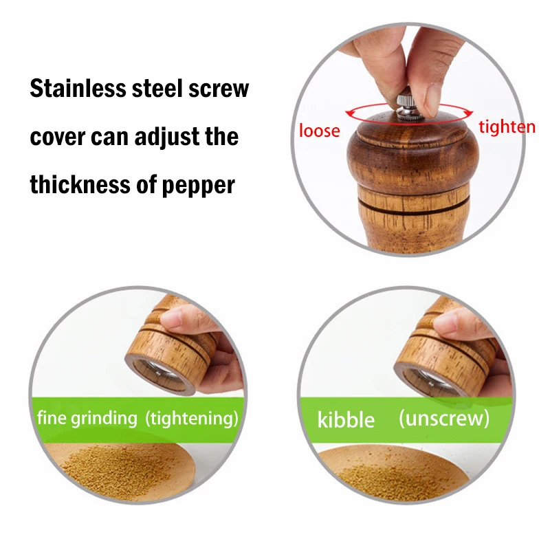Manual Wooden Kitchen Pepper Grinder 2