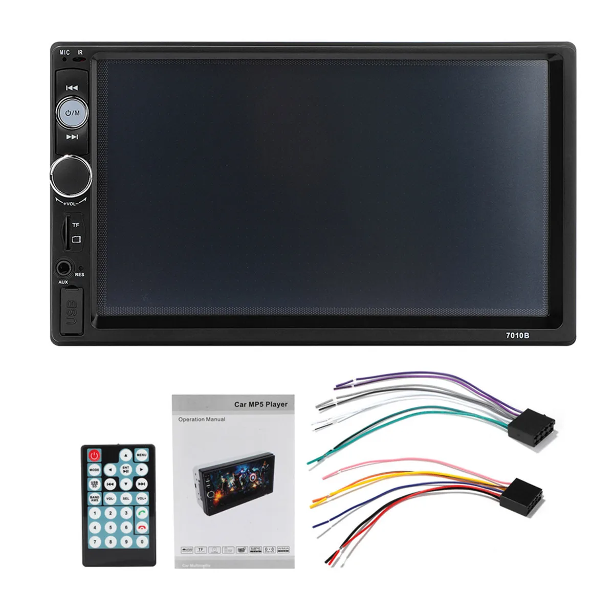 

7010B 2 Din Multimedia Car Radio Stereo Audio 7 "HD MP5 Touch Screen FM Digital Display Bluetooth USB Autoradio