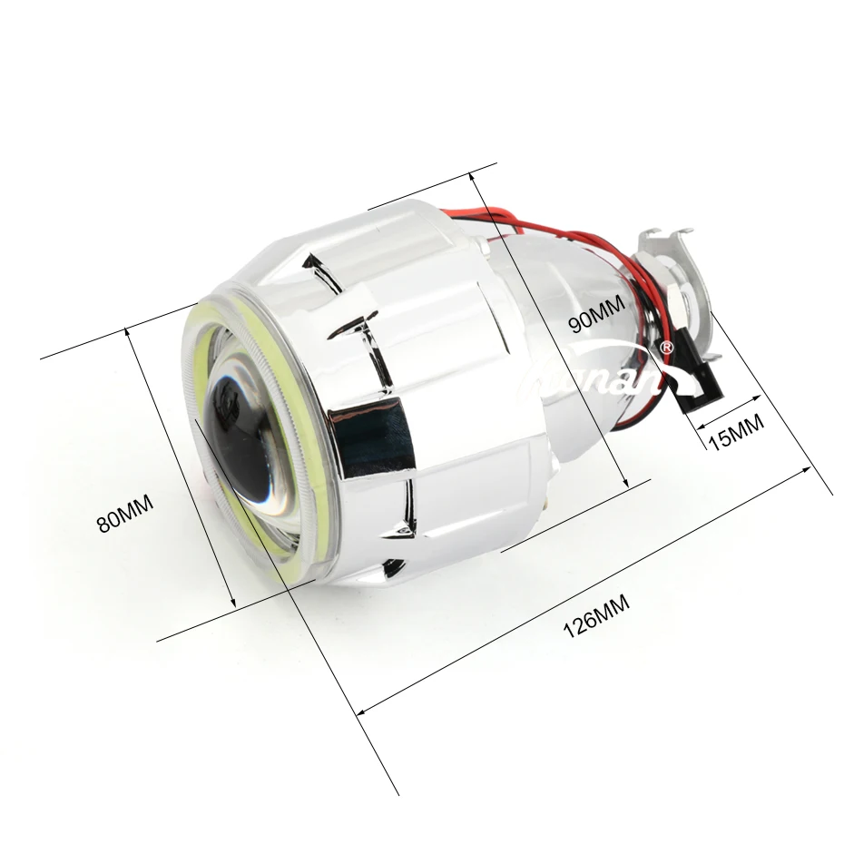 2,5 Bi-Xenon H1 проекторная линза для автомобильных фар DRL 70 мм COB led Ангельские Глазки белый H4 H7 база мотоциклетная фара автомобильный Стайлинг