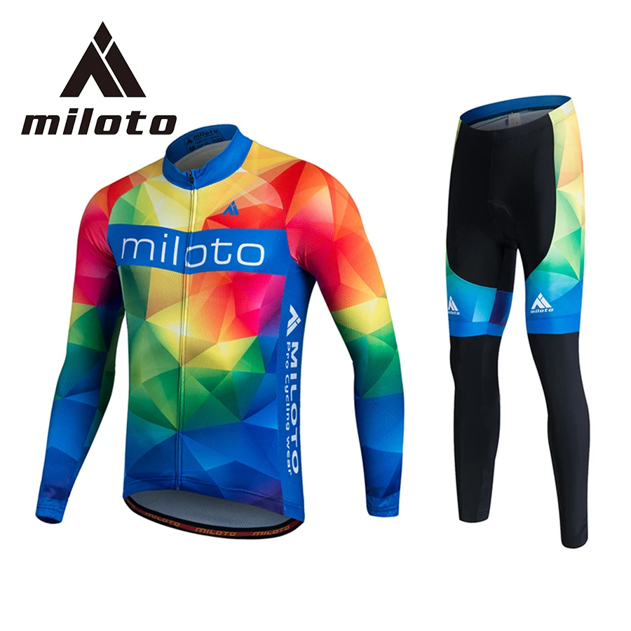 MILOTO Men Cycling Jersey Kits MTB Road Bike Bicycle Ropa Ciclismo