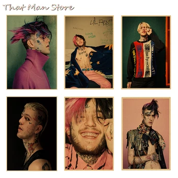

Hip Hop Rapper Lil Peep Poster Wall Stickers Vintage Poster Prints High Quality For Living Room Home Decor 42*30cm