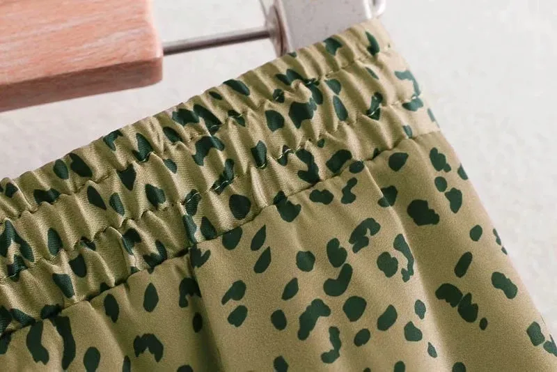 Новинка весны зеленый животных печати для женщин Za юбки для женские Винтаж леопардовый Асимметричный длинная юбка faldas mujer moda