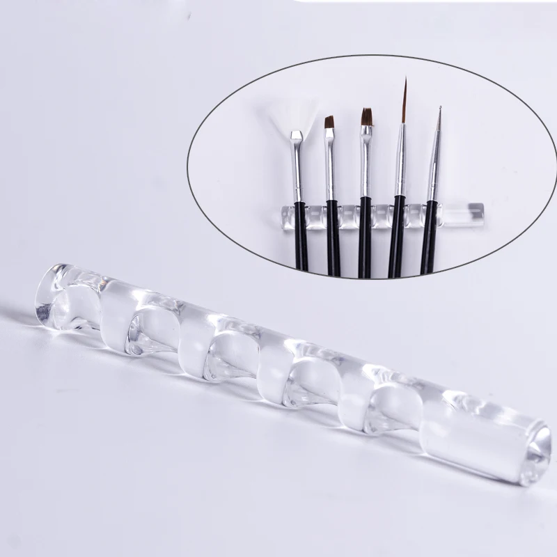 Nail Art 5 Grids Acrylic Clear Rack Shelf Painting Brush Pen Rest Holder Stand Display Carrier Storage Tips Salon ToolsA00228XX |