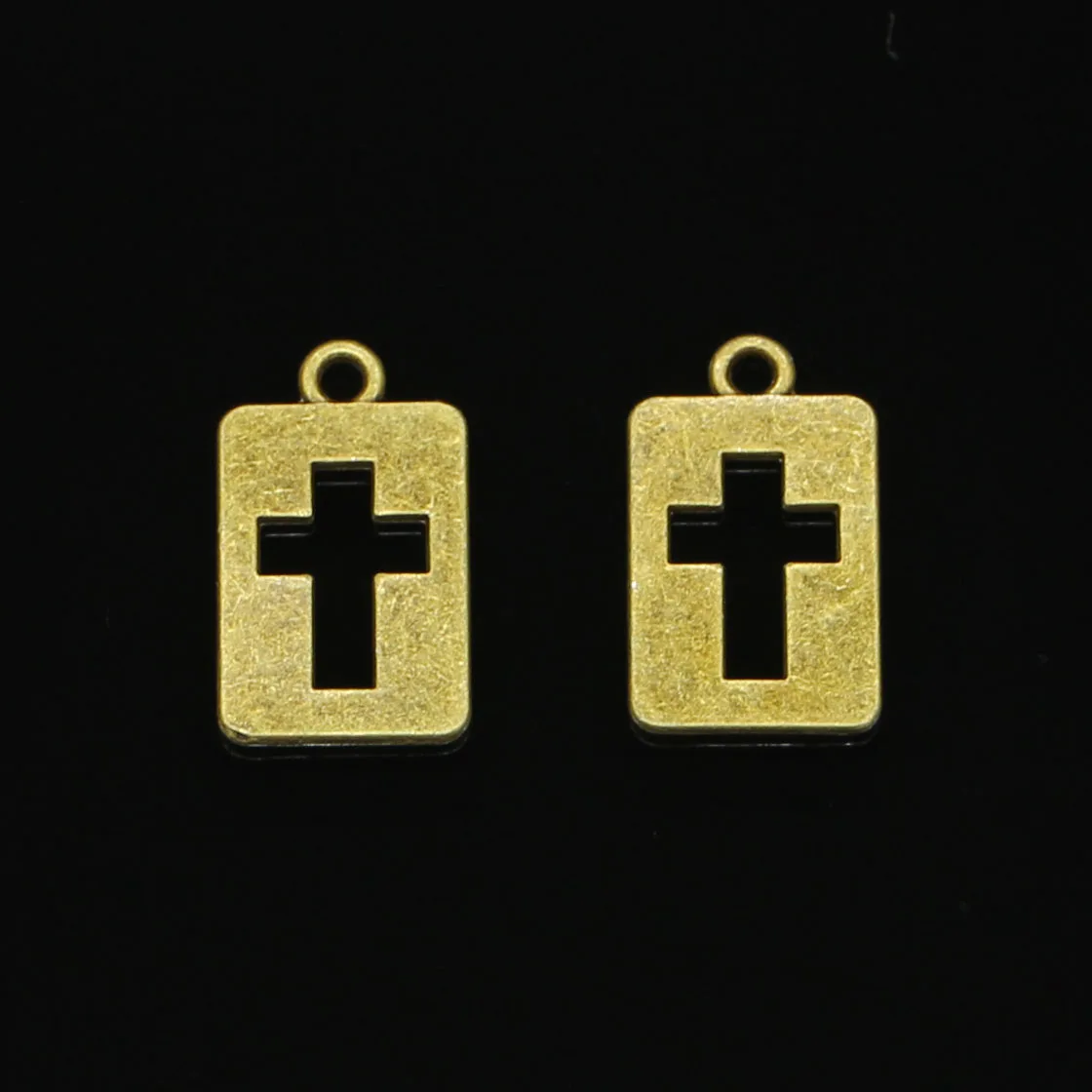100 pcs Antique Bronze Plated cross cut Charms for Jewelry Making DIY Handmade Pendants 20*12mm | Украшения и аксессуары