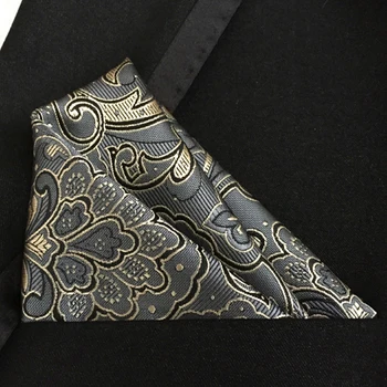 

Lingyao luxury mens Pocket quare woven floral handkerchief