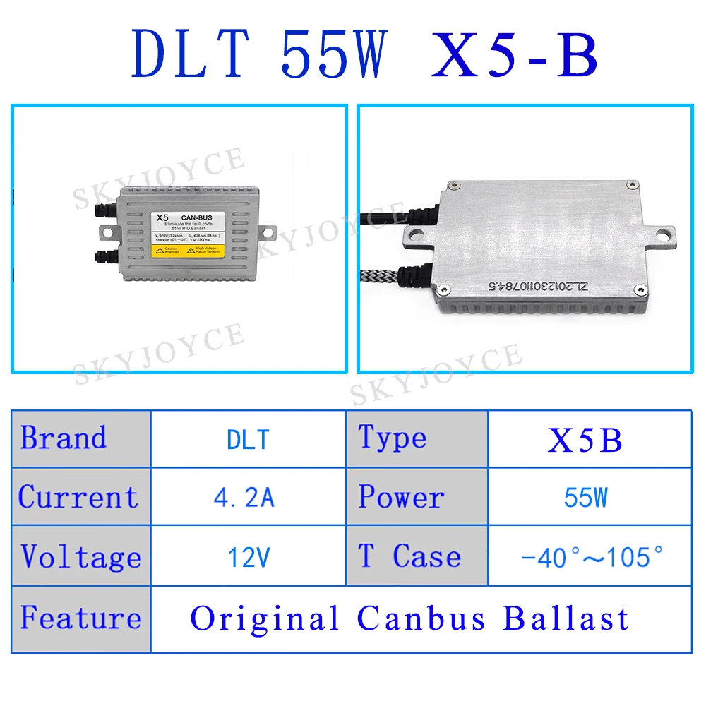 SKYJOYCE 12 В 55 Вт DLT HID балласт без ошибки Canbus DLT X5 55 Вт HID балласт для автомобильных фар H1 H7 H11 55 Вт Canbus HID комплект