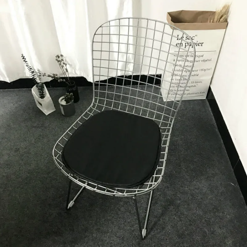 Metal Wire Mesh Chair Hollow Negotiation Chair Backrest Chair Creative Simple Iron Dining Chair
