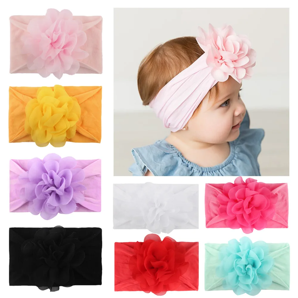 

Lovely Baby Girl Elastic Hairband Chiffon Flower Newborn Baby Girl Headbands Baby Hair Band For Kids Baby Hair Accessories