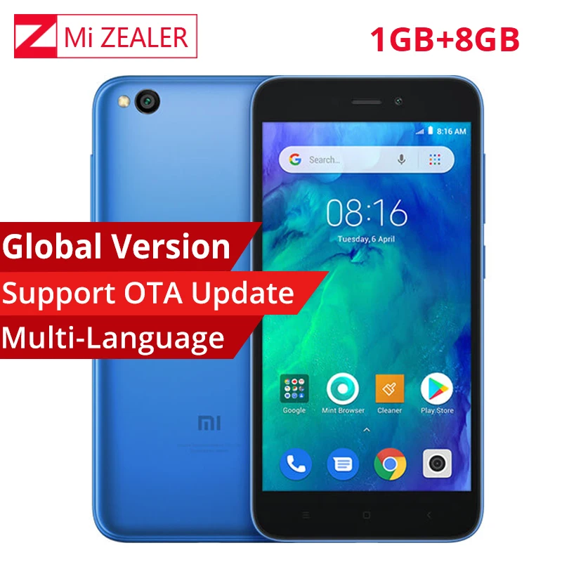 Global Version Xiaomi Redmi Go 5.0 inch Mobile Phone 1GB RAM 8GB ROM Snapdragon 425 Processor Core 3000mAh 8MP+5MP Dual Camera | Мобильные