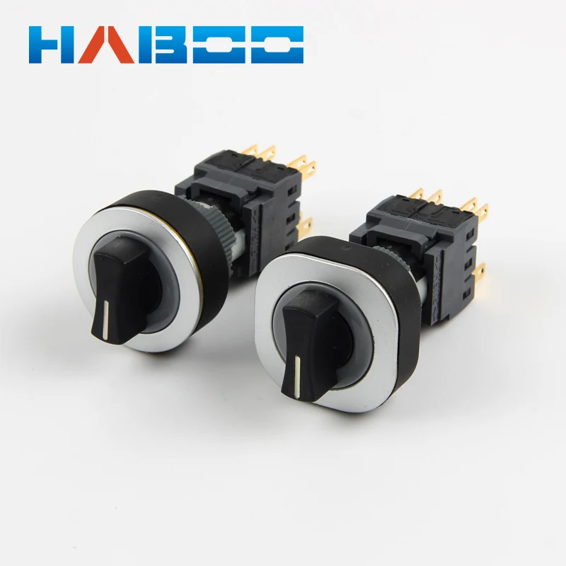 

10pcs/lot diameter16/22mm electrical ultrathin split type 2position selector switch on-off /momentary rotary switch 2NO+2NC 8pin