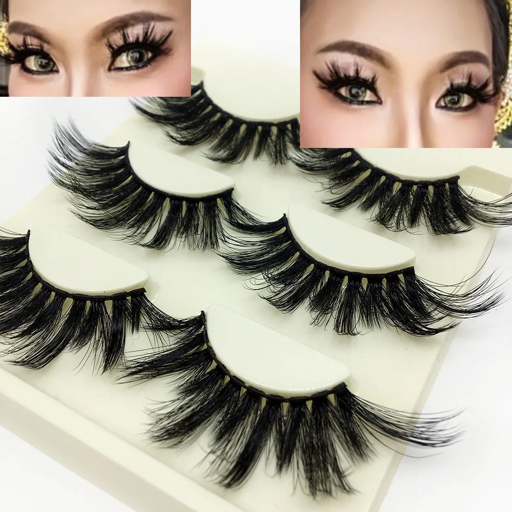 NEW 6pairs/2box 25mm 3D False Eyelashes Fake Lashes Long Makeup 3D Mink