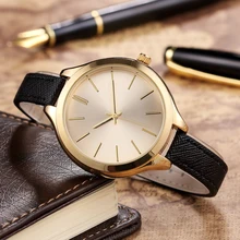 Nouveau Mode Or Quartz Montre Femmes PU En Cuir Montres Vintage Design Montres Pour Filles Bon Cadeau Batteries Inclus