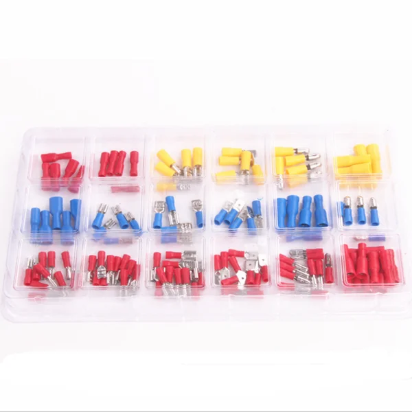 

hot sale 120pcs/lot Assorted Cold-pressed Connectors Kit Red Blue Yellow Insulated Electrical Wire Crimp Terminals