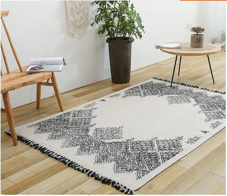 Killim хлопковые мягкие домашние ковры с кисточками для гостиной, детской спальни, декоративный ковер, марокканский Коврик для двери, простые коврики