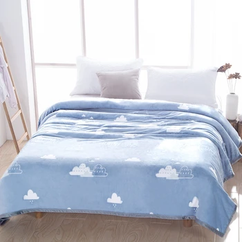 

Coffee Blue Plaid Stripe printed Plush Throw Blanket Soft Warm Flat Bed sheet Bed cover set Sofa Cover Queen Full Twin size