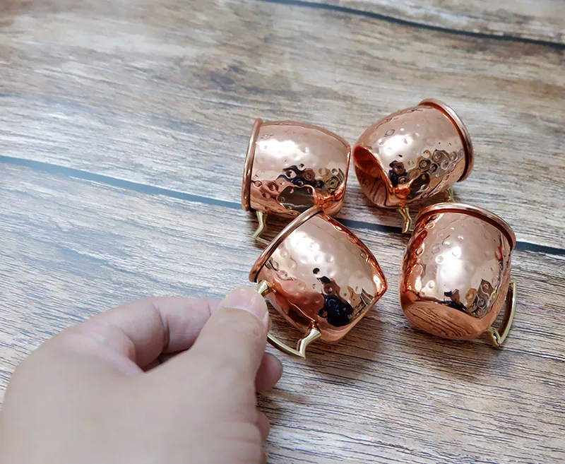 

Free Shipping Mini 2-Ounce Stainless Steel Moscow Mule Mug Espresso Mini Mugs Copper Plated Mug Shot Mugs Set of 4