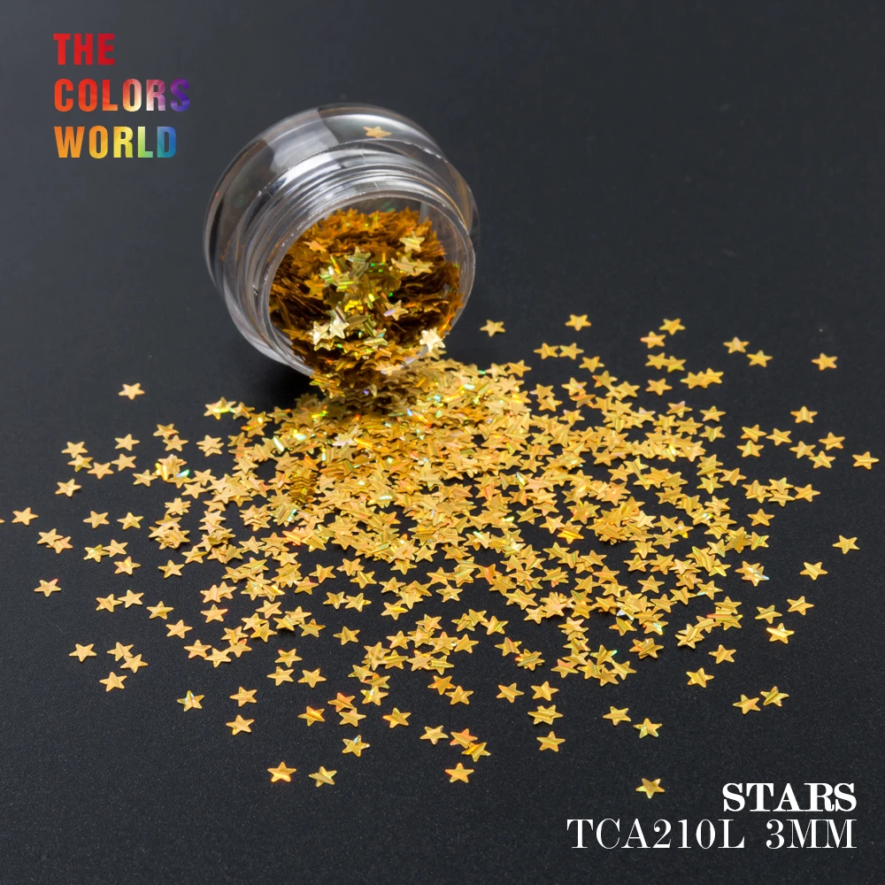 

TCT-188 Stripe Holographic Color Star Shape 3MM Nail Glitter Nail Art Decoration Body Glitter Makeup Facepainting Handwork DIY