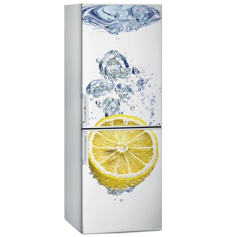 DIY lemon в воде Водонепроницаемый самоклеющейся холодильник Стикеры двери обои