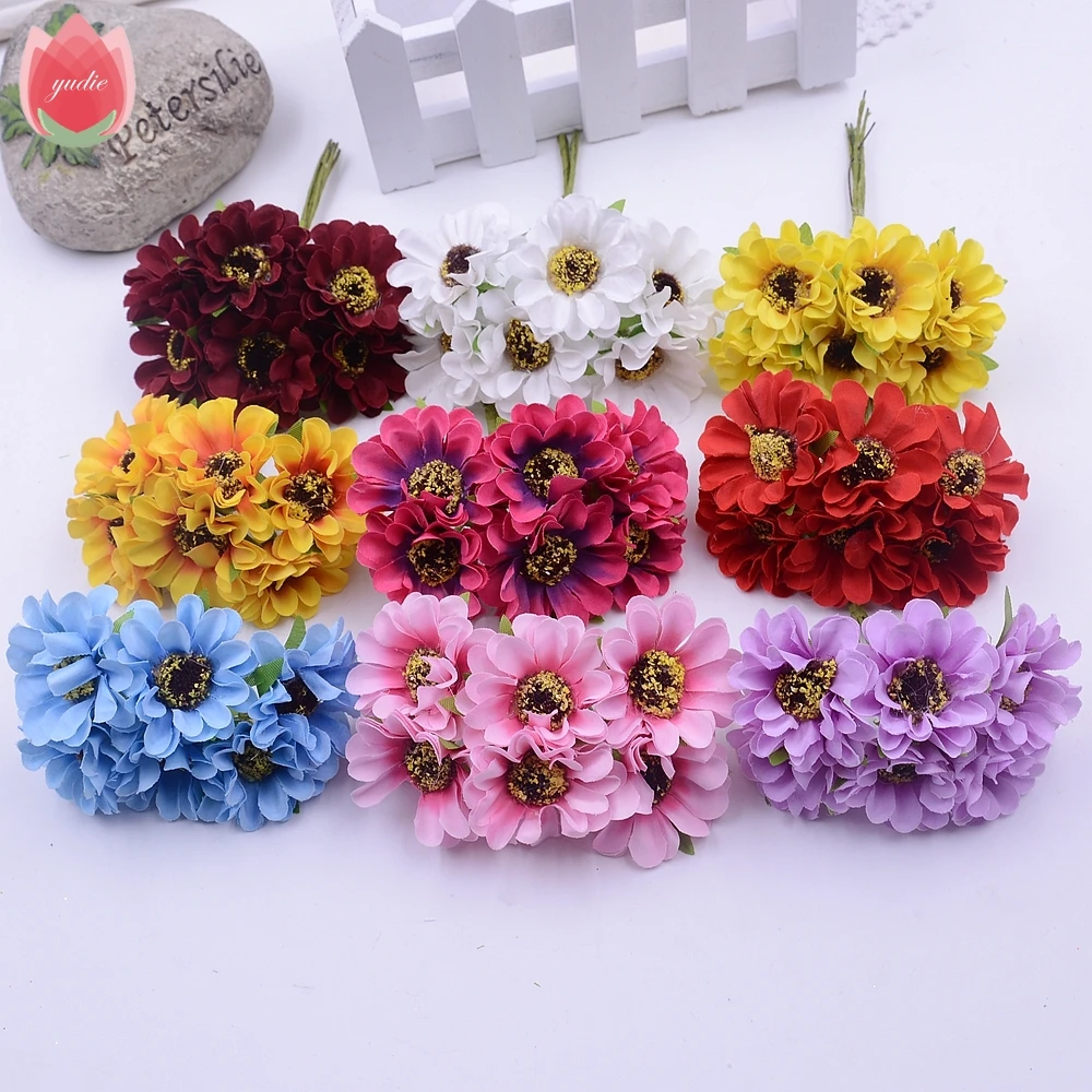 Venda por atacado 60pcs flor artificial de margarida ornamentada de seda  para decoração de casa de casamento crisântemo flores de mariagem diy  guirlanda flores|garland christmas|garland paperflower head garlands -  AliExpress