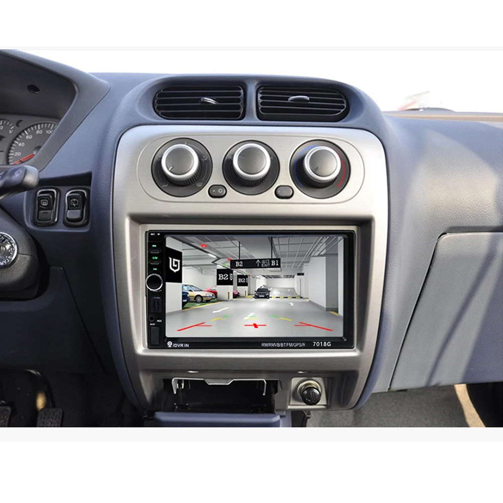 Podofo 2din Car Multimedia Player GPS Navigaiton Camera Map 7'' HD Touch Screen Bluetooth Autoradio 7018G MP3 MP5 Player 