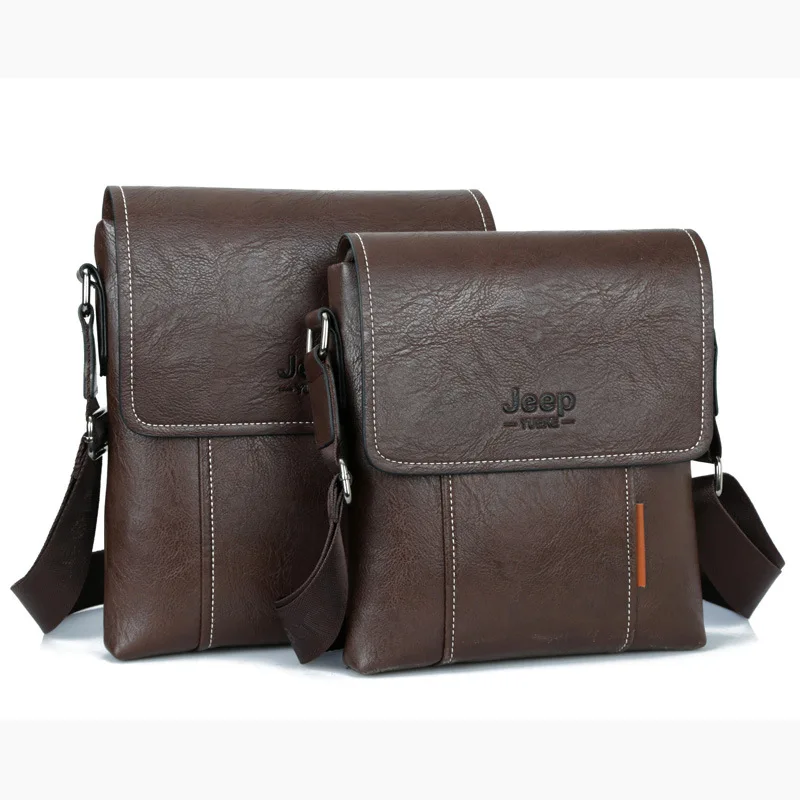 

2019 New arrival Travel Bag men IPAD TOP PU Leather JEEP Messenger Bag Male Fashion Casual Business small Shoulder bags for man