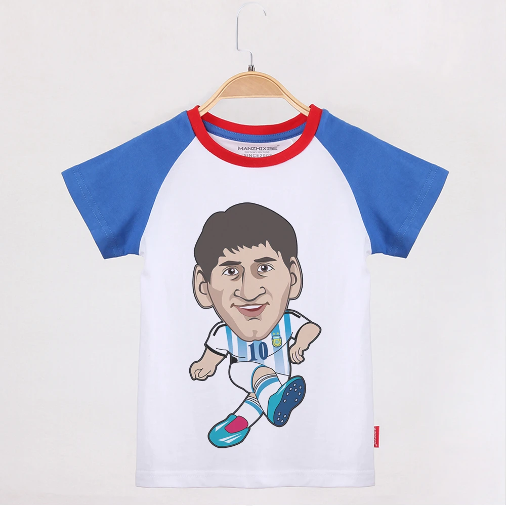 George Hanbury victoria sin cable Camiseta de manga raglán corta para niños y niñas, camiseta de estrella de  fútbol, Messi, 100 algodón, talla 2T 12T|Camisetas| - AliExpress