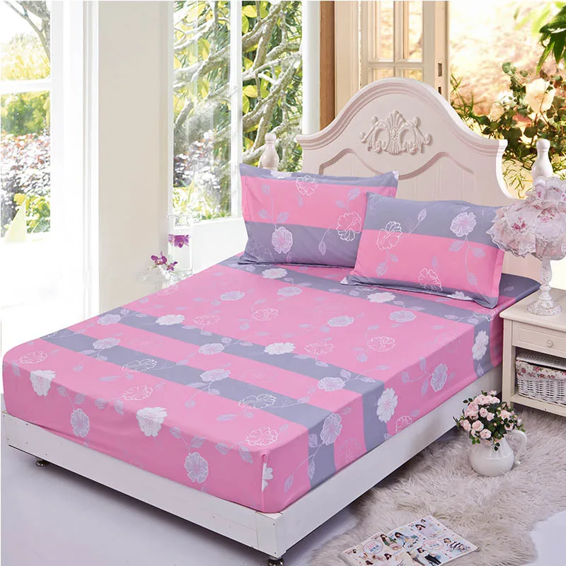 

Floral Printed Sheet Pillowcase Sets 3pcs/lot 100% Polyester Bedding Sets Sanding Bed Linens For Single Double Size XF339-35