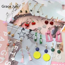 Бренд Grace Jun, 10 пар, Новое поступление, клипсы, модные, популярные, для студентов, геометрические, без пирсинга, серьги, корейский стиль, клипсы для ушей