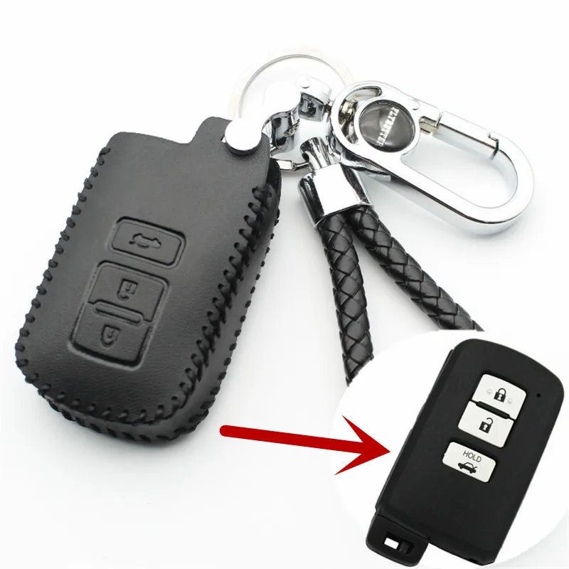 Смарт чехол FLYBETTER из натуральной кожи с 3 кнопками для Toyota 12Camry/Avalon/V50 Car Styling (B)