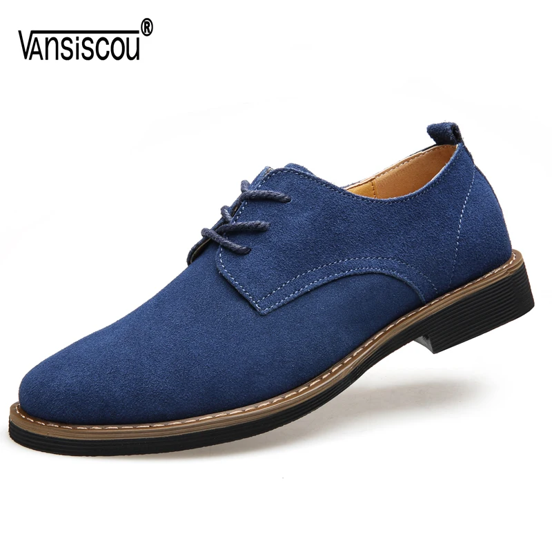 

VANSISCOU Men Shoes Casual Suede Leather Shoes Flats Spring Autumn Fashion Lace-Up Oxford Shoes For Male Zapatos Hombre
